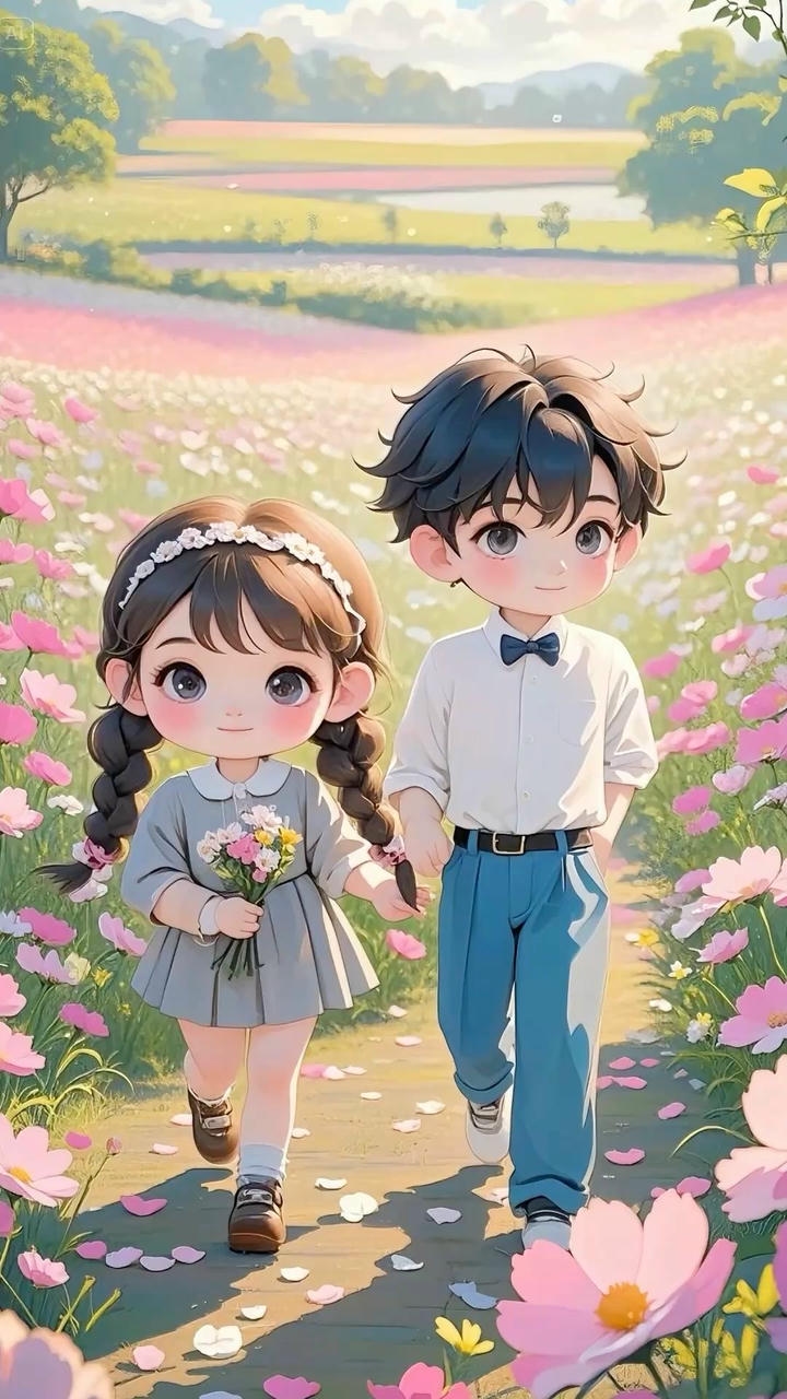 Aesthetic Chibi Cute Couple Cartoon DP