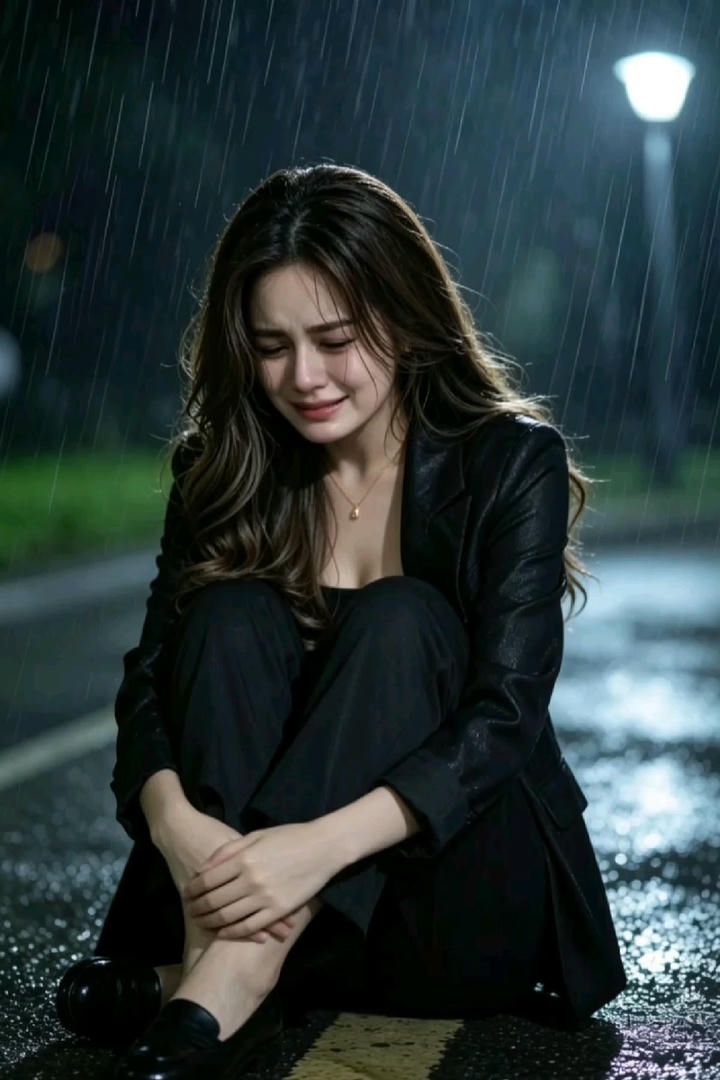 Alone Sad Girl DP Black and White