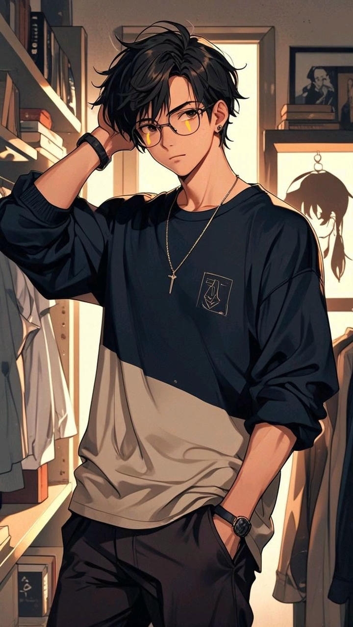 Anime Boys DP Black And White
