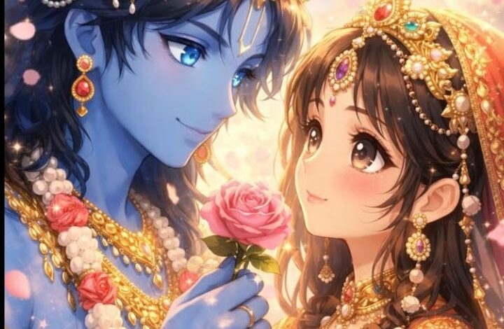 Beautiful Radha Krishna couple hd dp