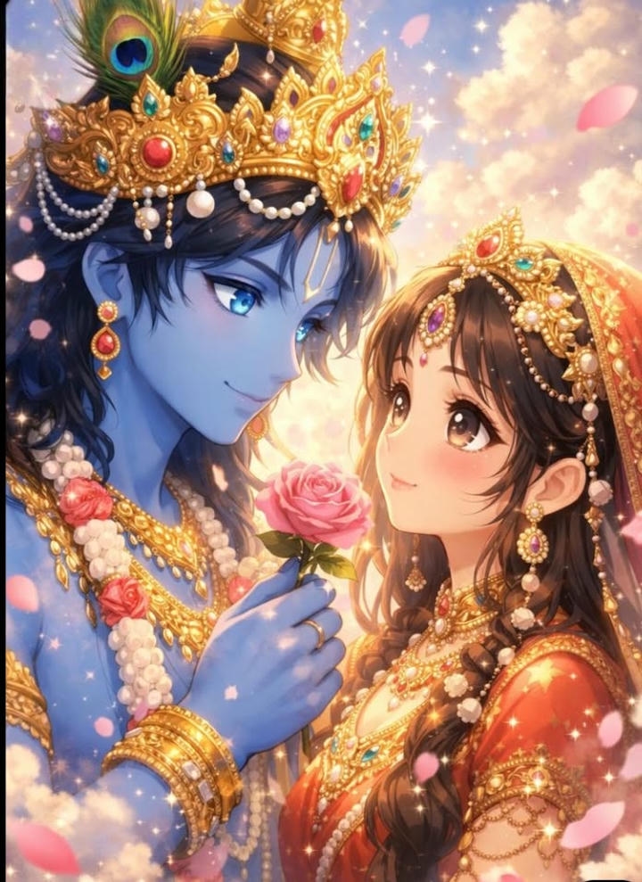 Beautiful Radha Krishna couple hd dp