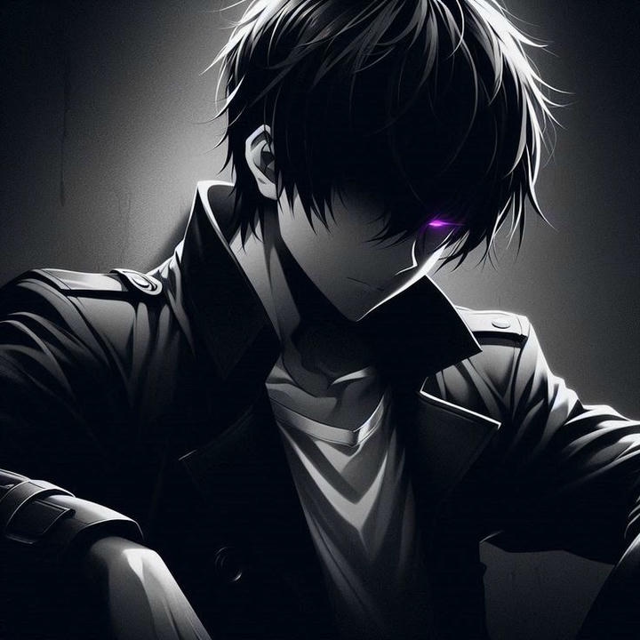 Black Background Attitude Cartoon Boy Dp