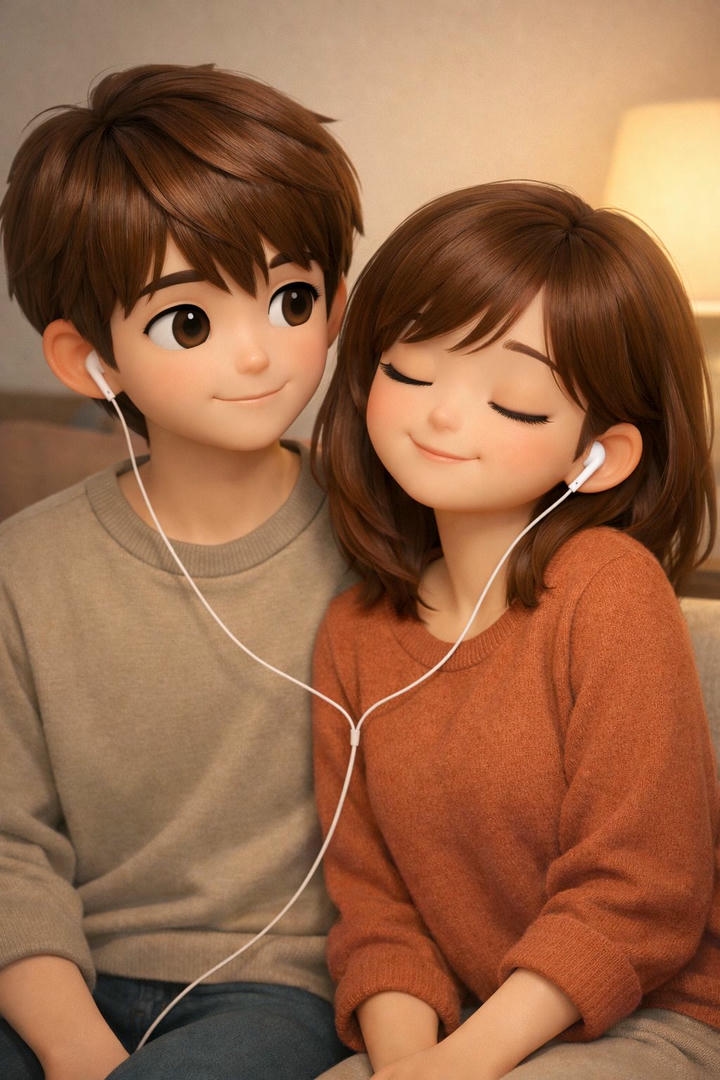 Chibi Cute Couple Cartoon DP 4K