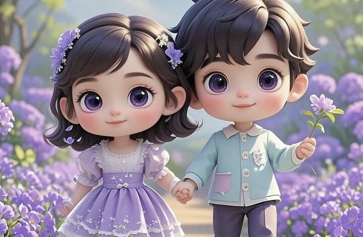 Chibi Cute Couple Cartoon DP For BF GF