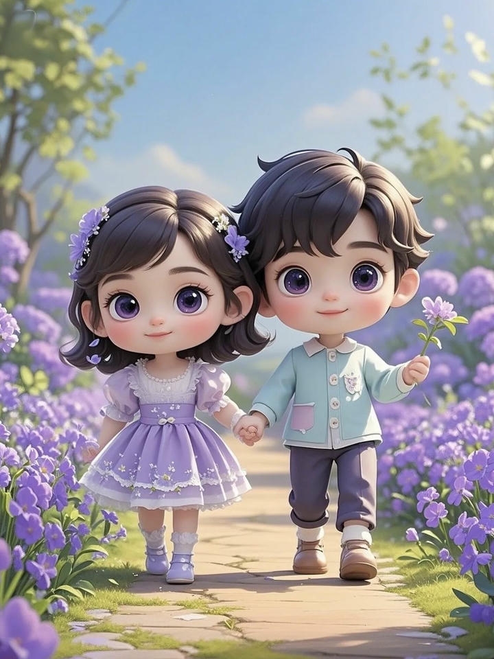 Chibi Cute Couple Cartoon DP For BF GF