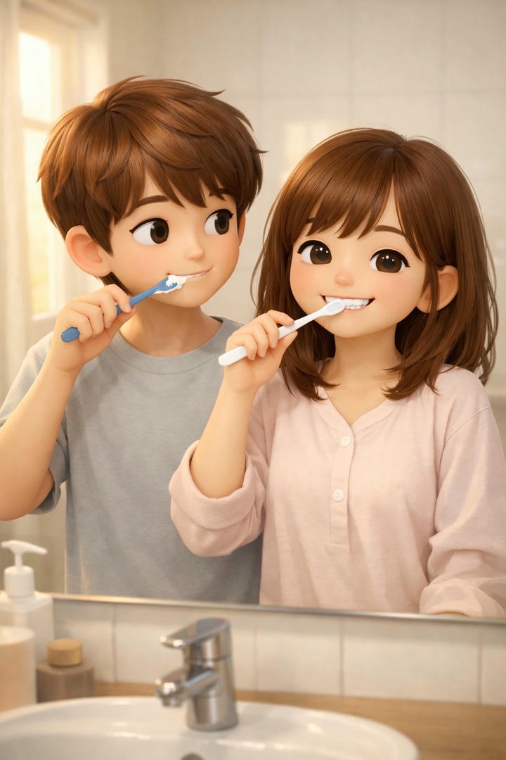 Chibi Cute Couple Cartoon DP For WhatsApp