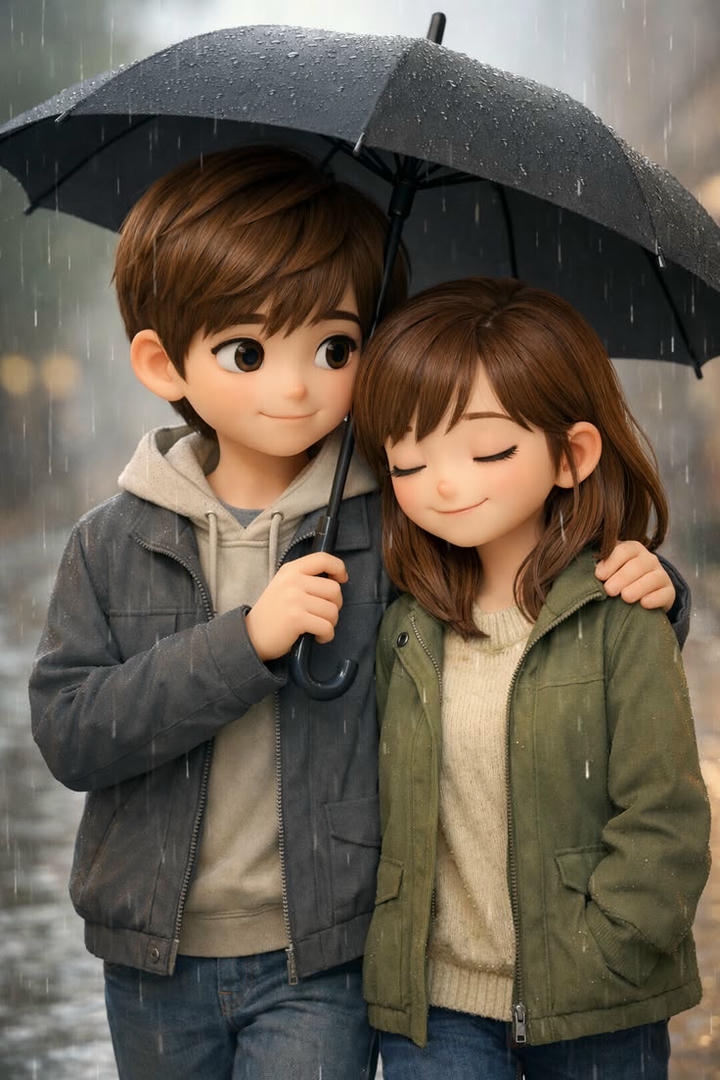 Chibi Cute Couple Cartoon DP Holding Hands
