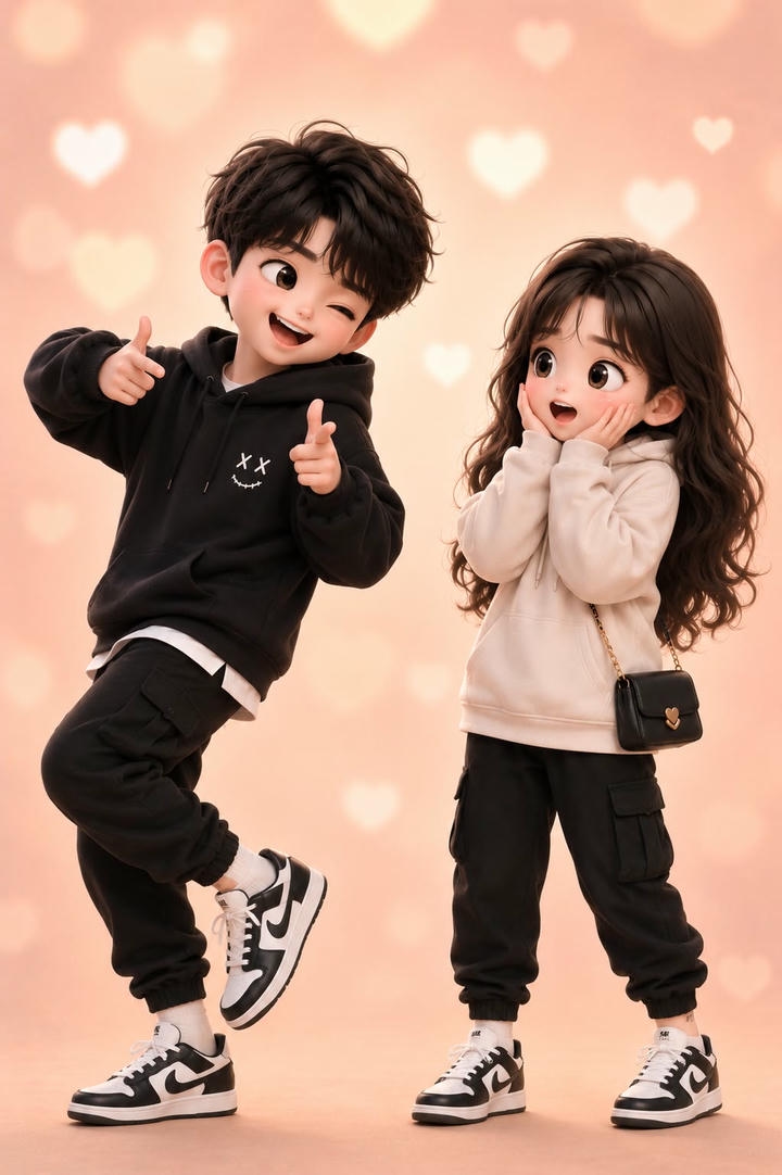 Chibi Cute Couple Cartoon DP Matching