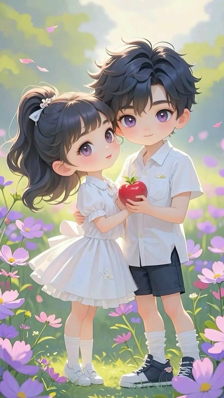 Chibi Cute Couple Cartoon DP Profile Picture