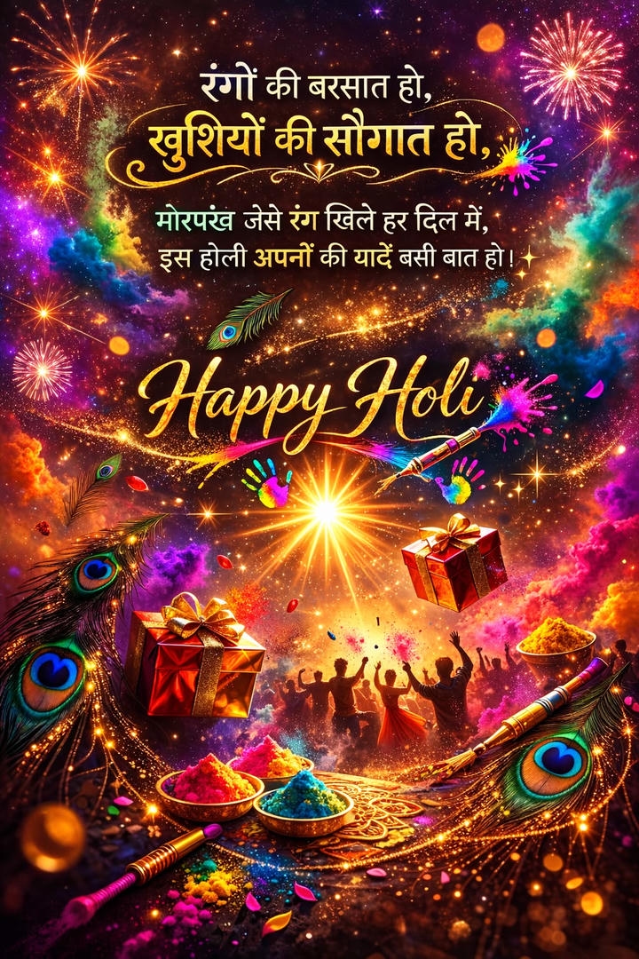 Colorful Holi Wish Image