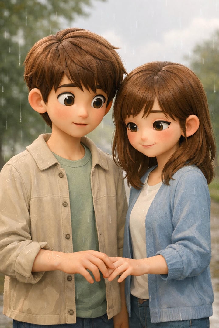 Cute Anime Chibi Couple Cartoon DP