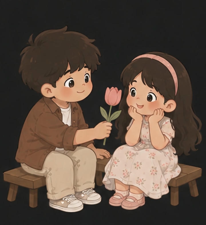 Cute Love Couple Cartoon DP Ins