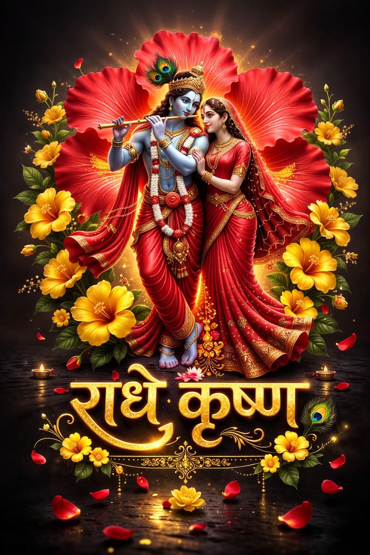 Cute Radha Krishna couple pic