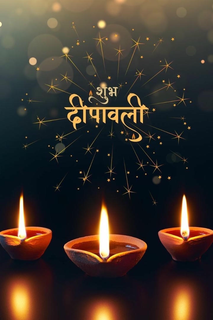 Diwali Wish Image with Lights