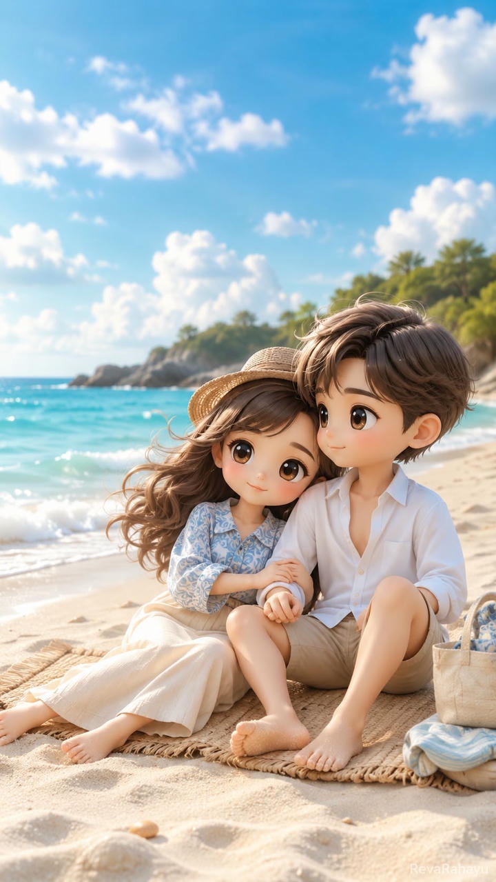 GF BF Chibi Cute Couple Cartoon DP