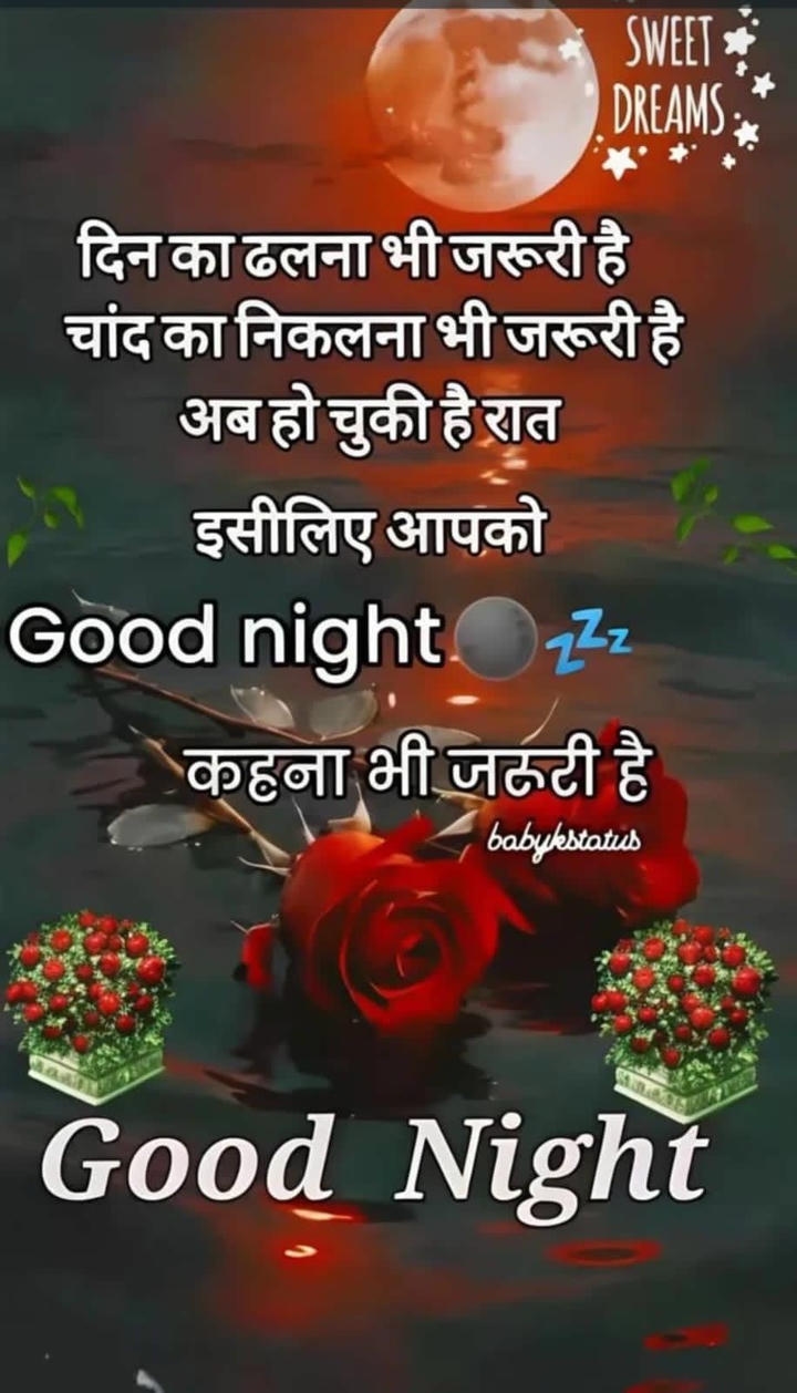 Good Night Wish Image Hindi