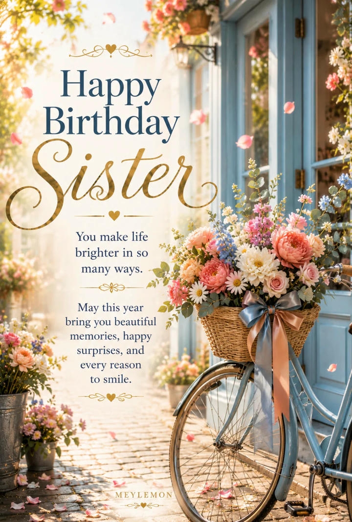 Happy Birthday Wish Image for Sister