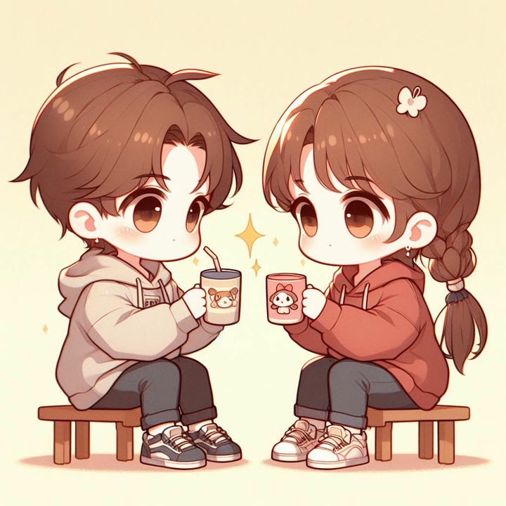 Heart Touching Cartoon Couple Dp