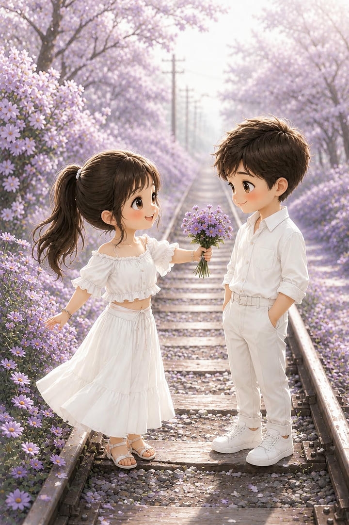 Indian Chibi Cute Couple Cartoon DP