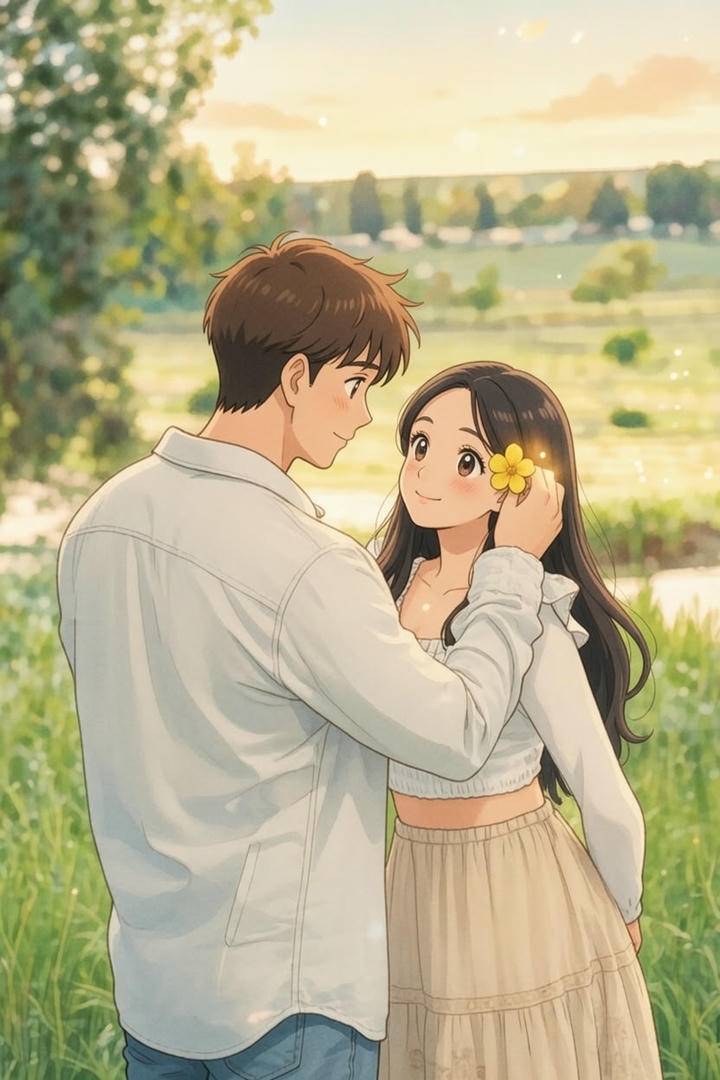 Instagram Couple DP Cartoon Boy and Girl