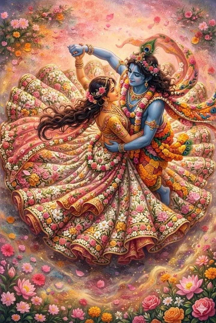 Krishna Radha embrace image