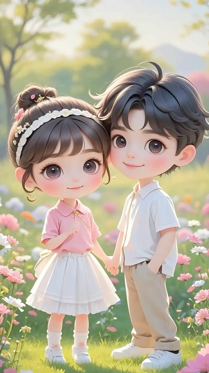 Love Chibi Cute Couple Cartoon DP