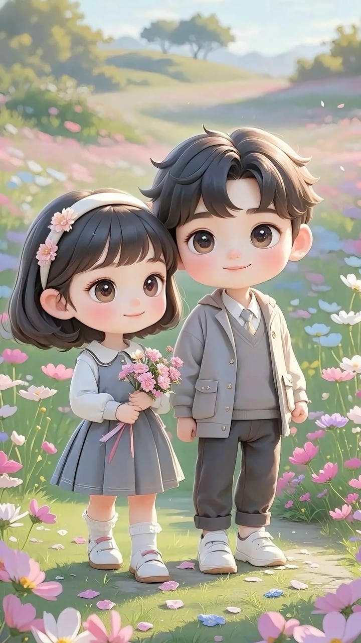Matching Chibi Cute Couple Cartoon DP