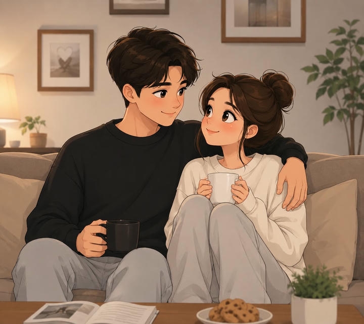 New Couple DP Cartoon Boy and Girl