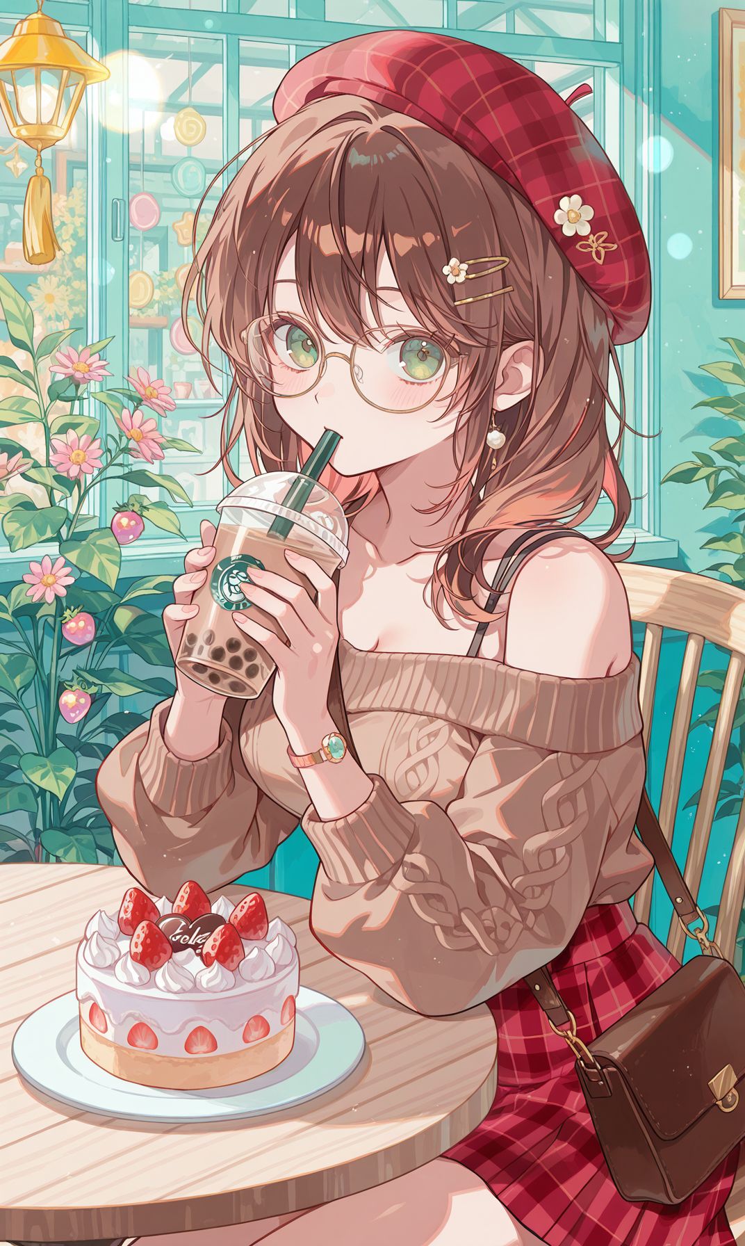 Pink Cute Anime Girl DP for Instagram