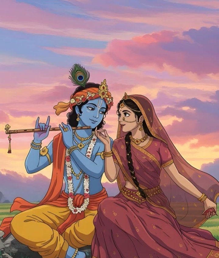 Radha Krishna pink love dp hd