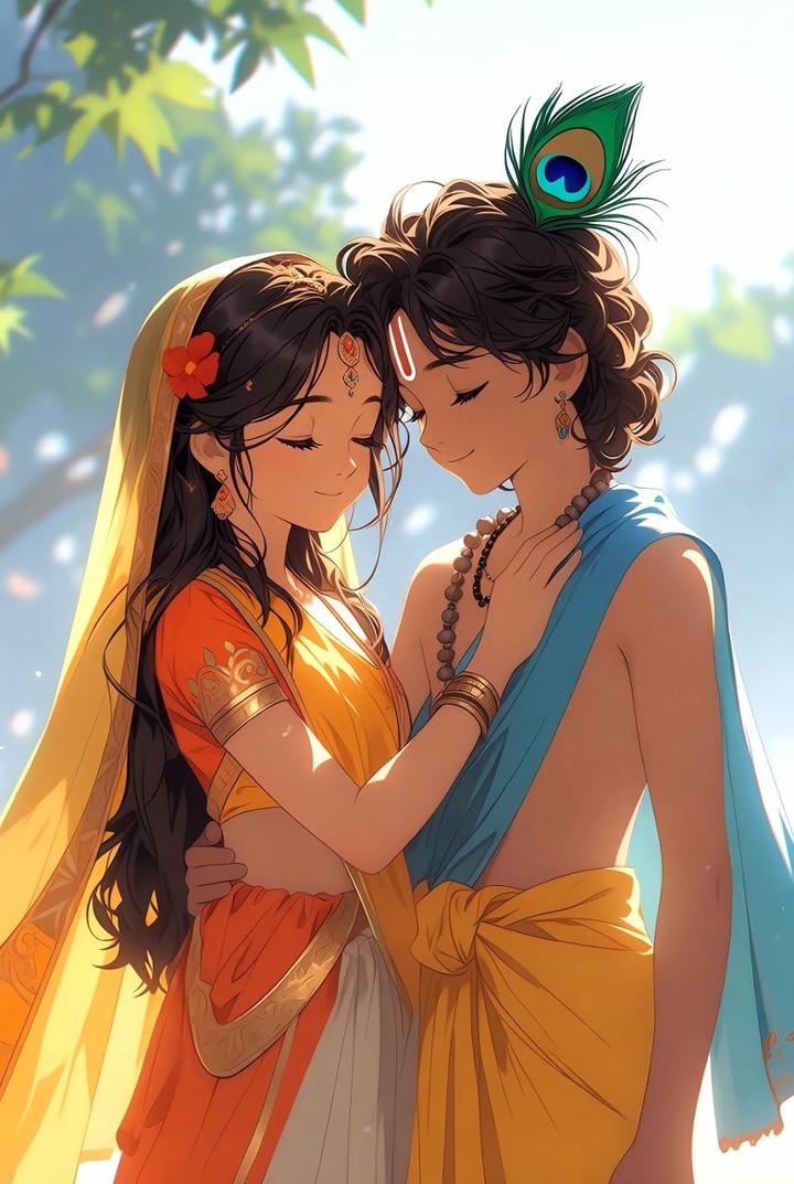Radha Krishna spiritual romantic wallpaper