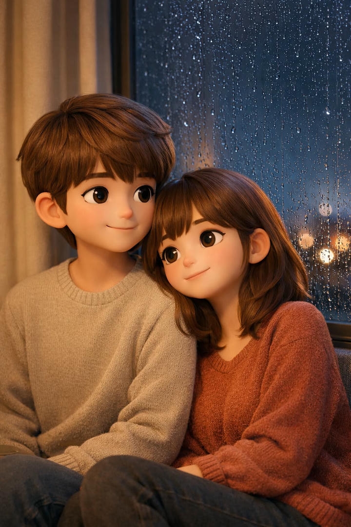 Romantic Chibi Cute Couple Cartoon DP