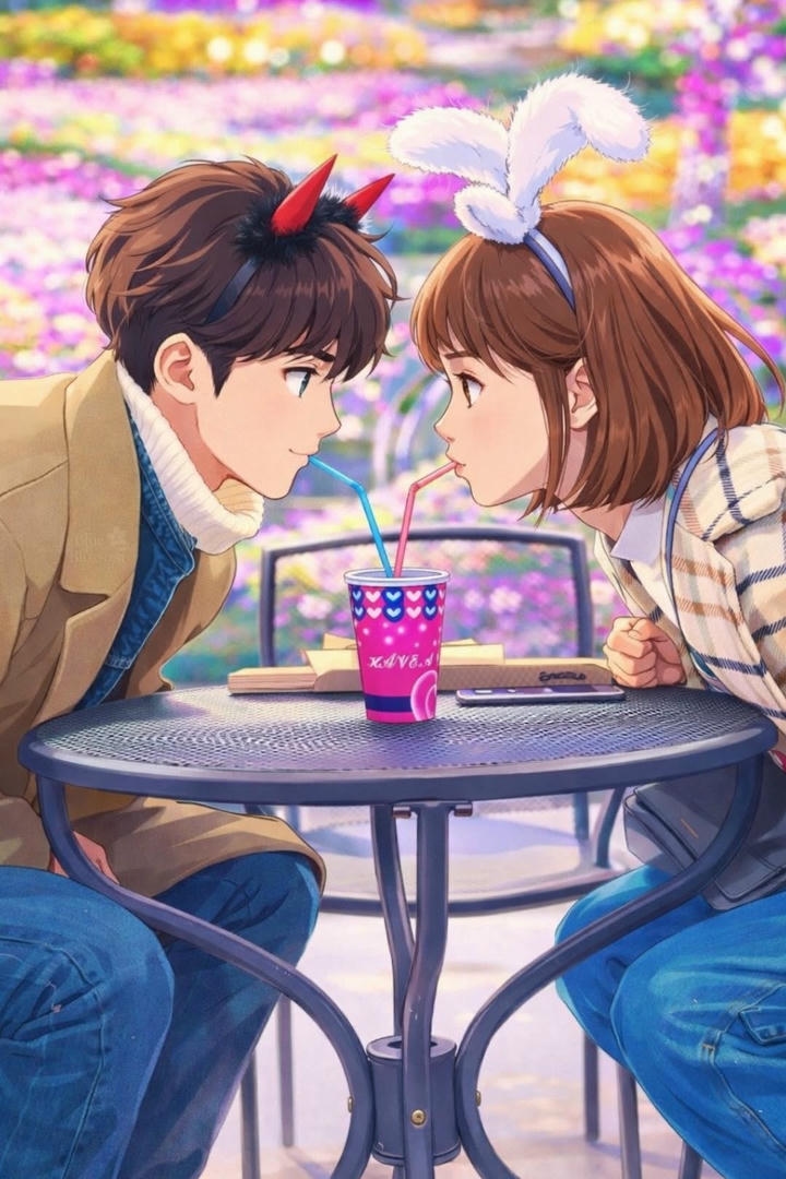 Romantic Couple DP Cartoon Boy and Girl