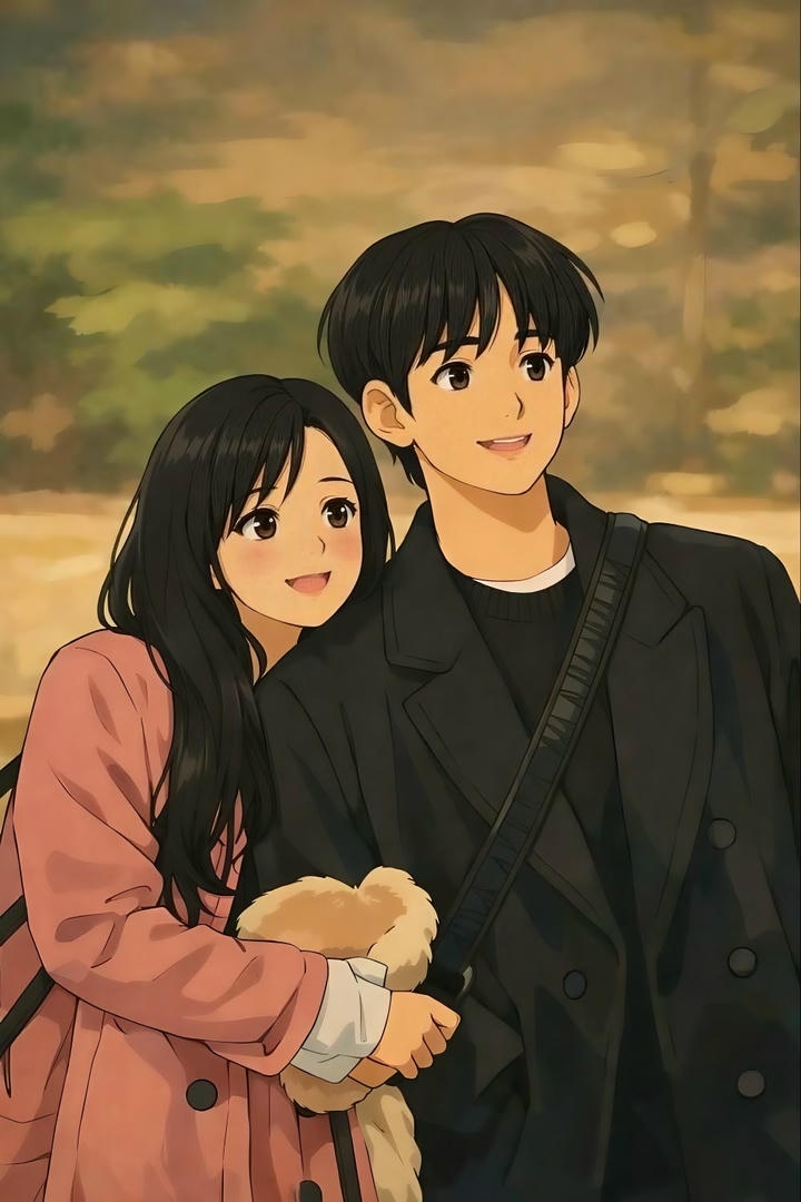 Soft Cartoon Couple DP Boy and Girl
