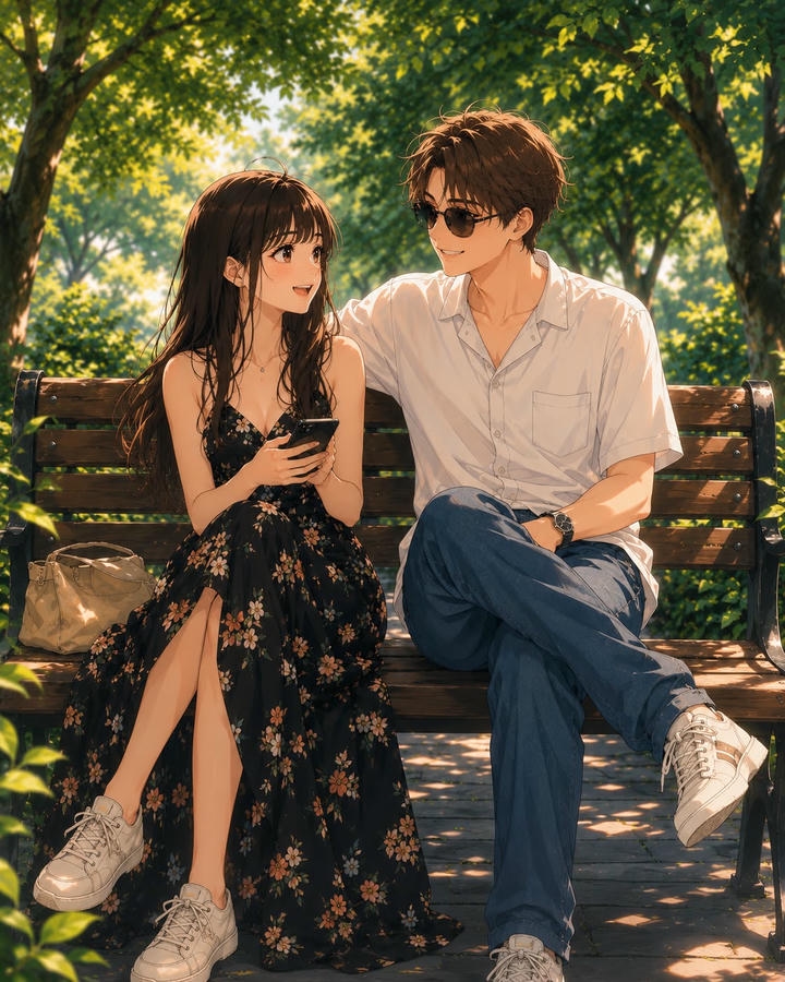 Stylish Couple DP Cartoon Boy and Girl