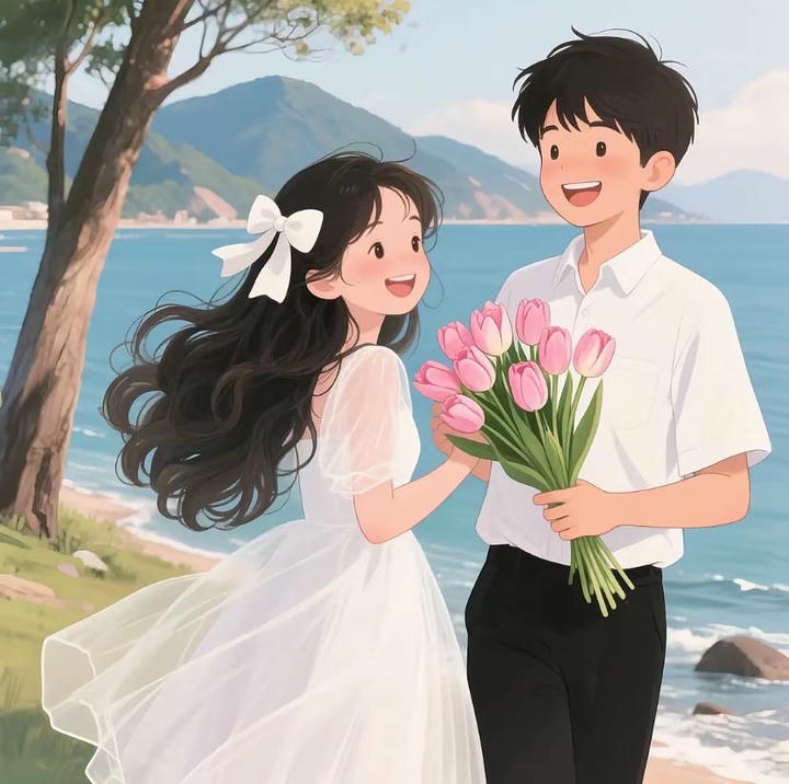 Sweet Couple Cartoon Dp for Ins