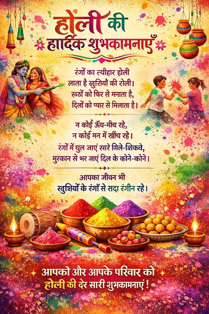 Traditional Holi Wish Image