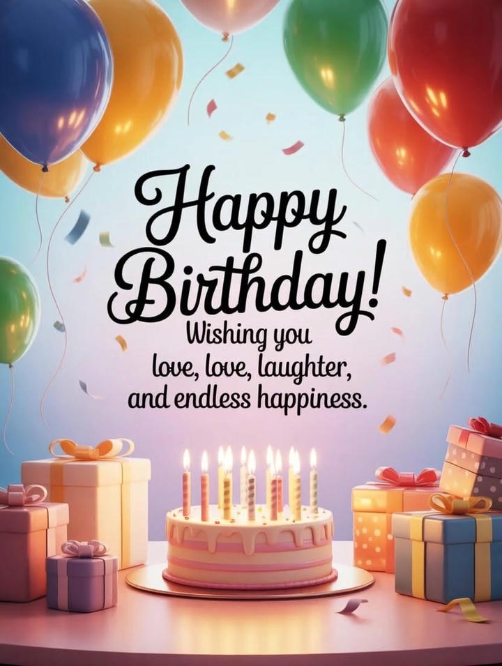 Wish You Happy Birthday Image with Balloons