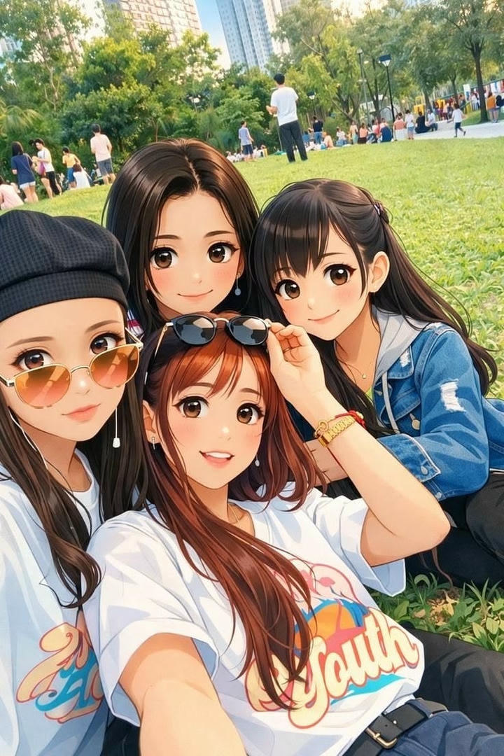 4 Friends Group DP Girl Cute Group Icon