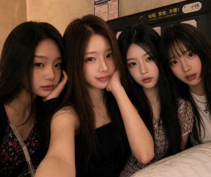 4 Friends Group DP Girl Cute Illustration