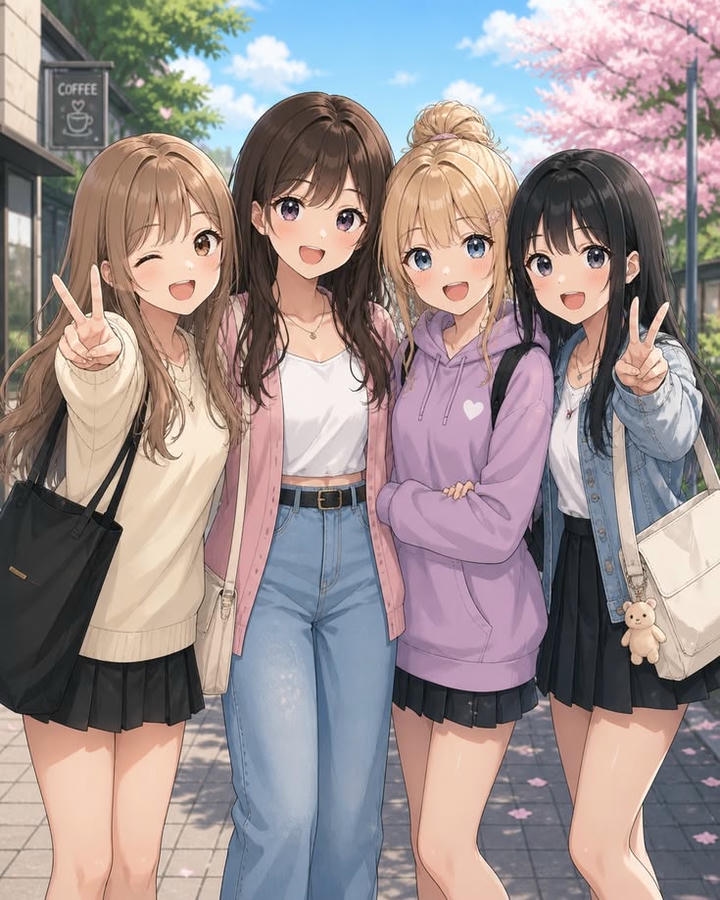 4 Friends Group DP Girl Cute Instagram