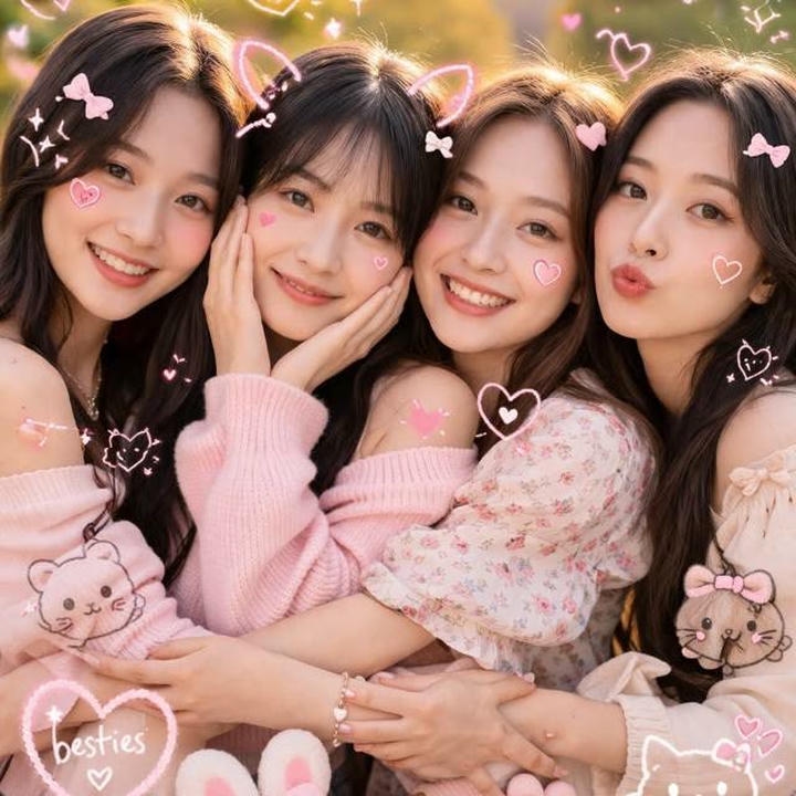 4 Friends Group DP Girl Cute Photo