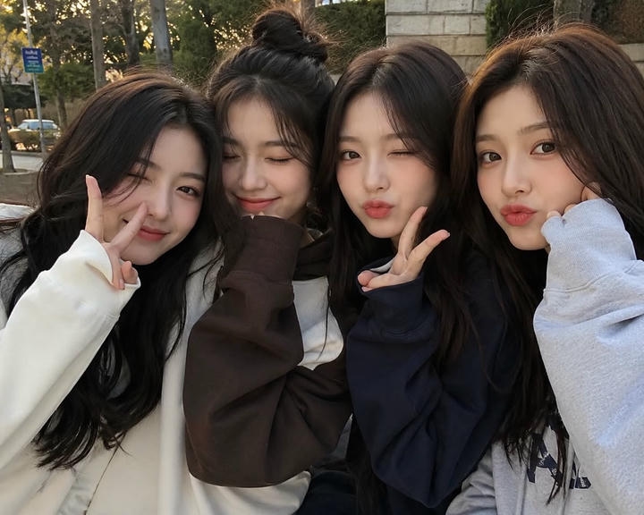 4 Friends Group DP Girl Cute Wallpaper
