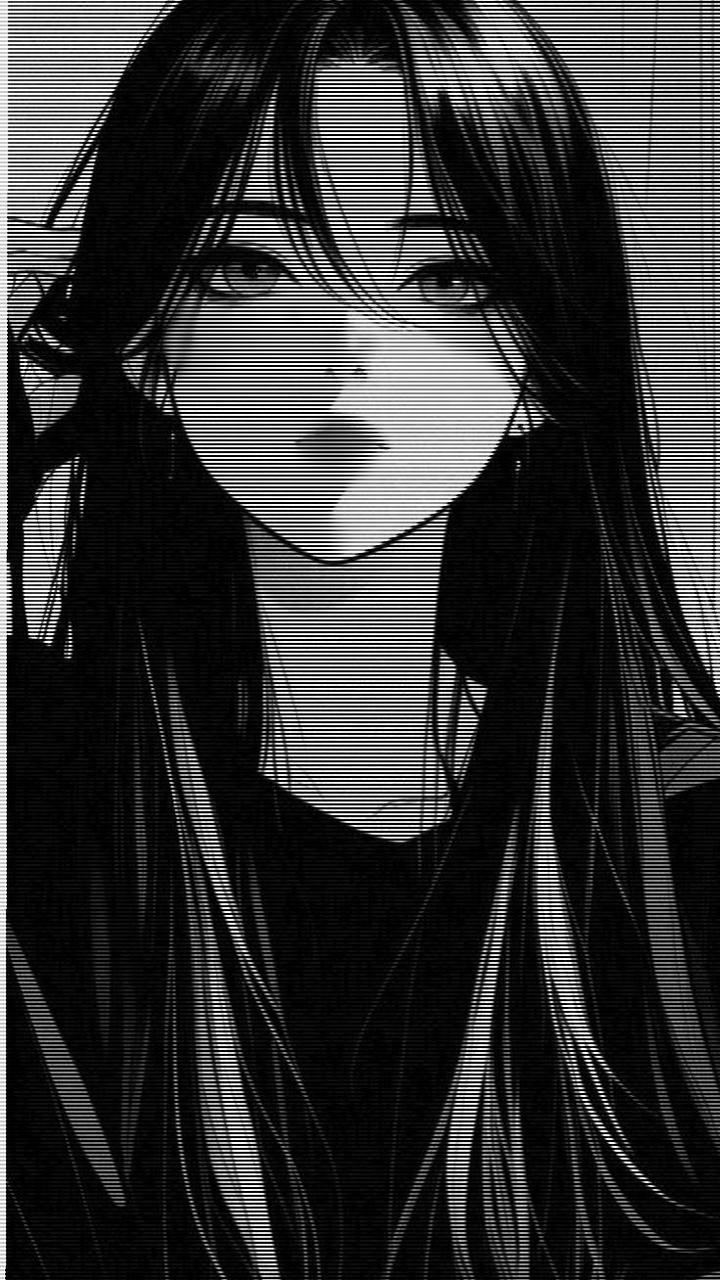 Aesthetic Black Anime DP Girl for Instagram