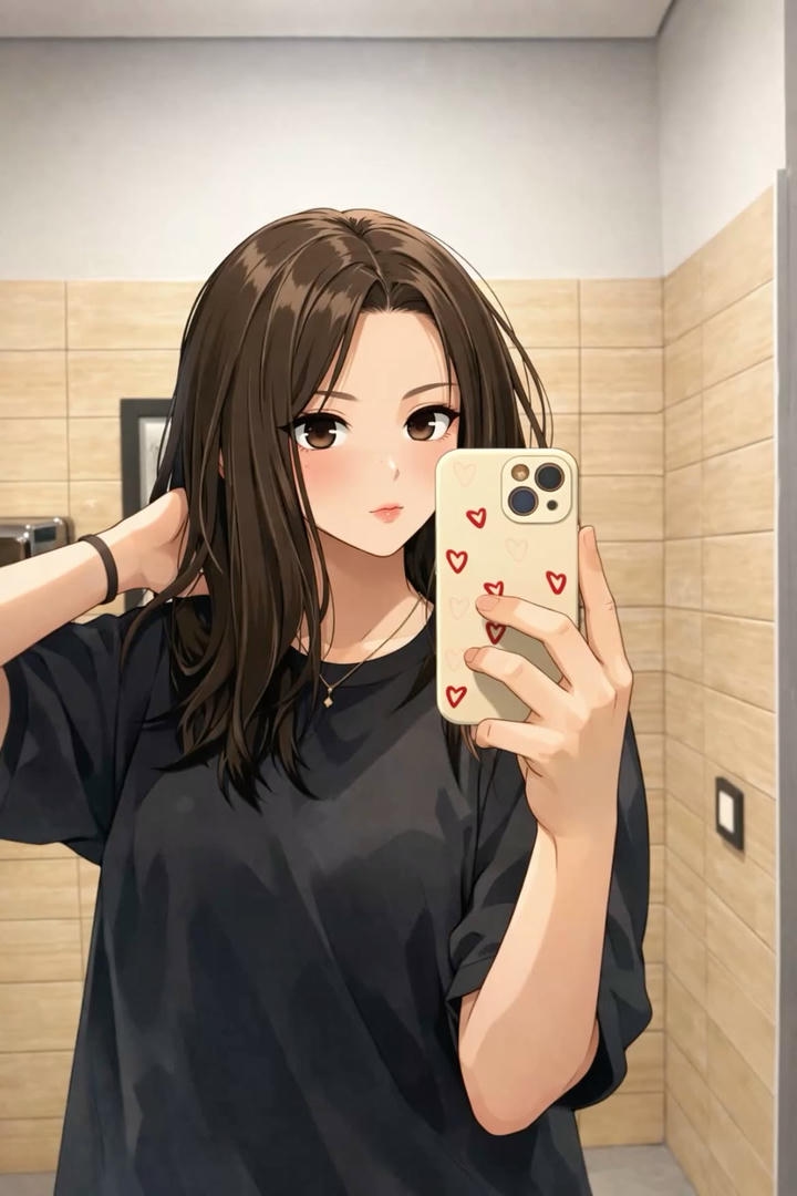 Anime Girl DP Hidden Face