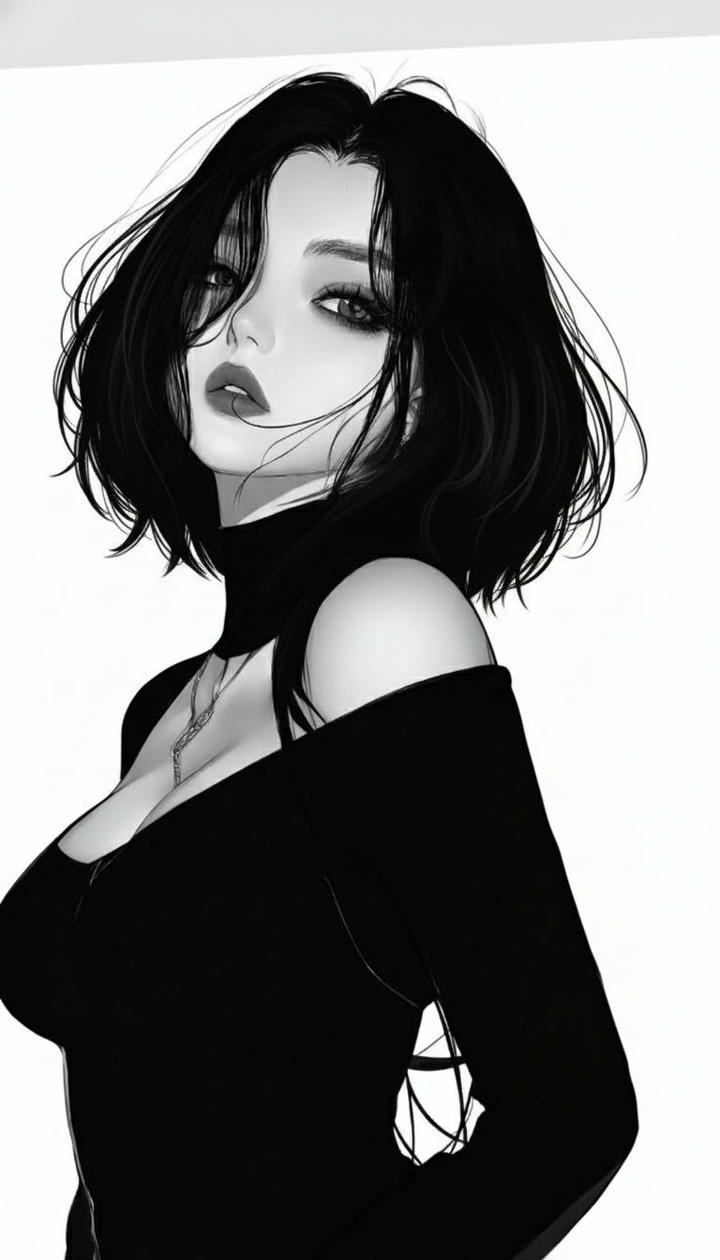 Anime Girl Instagram DP Black Aesthetic