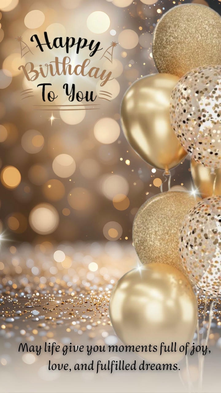 Birthday Wish Background Image with Balloons