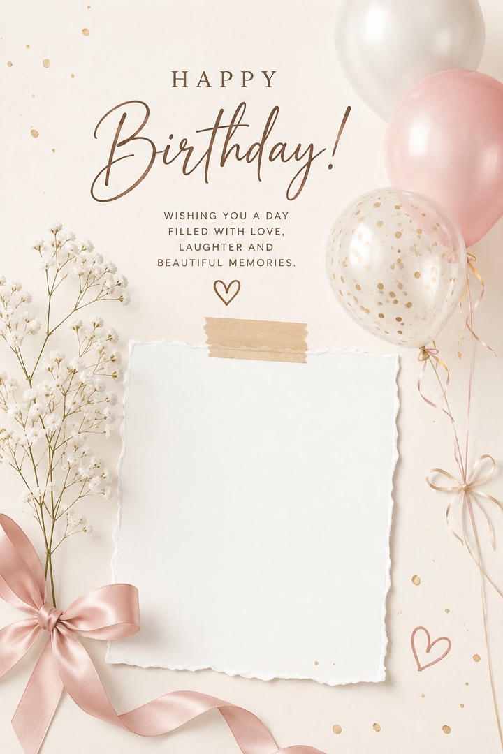 Birthday Wish Background Image with Flowers