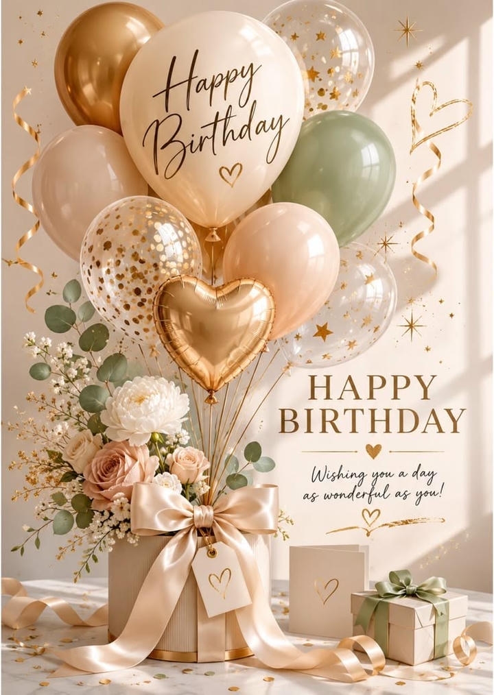 Birthday Wish with Flower Image