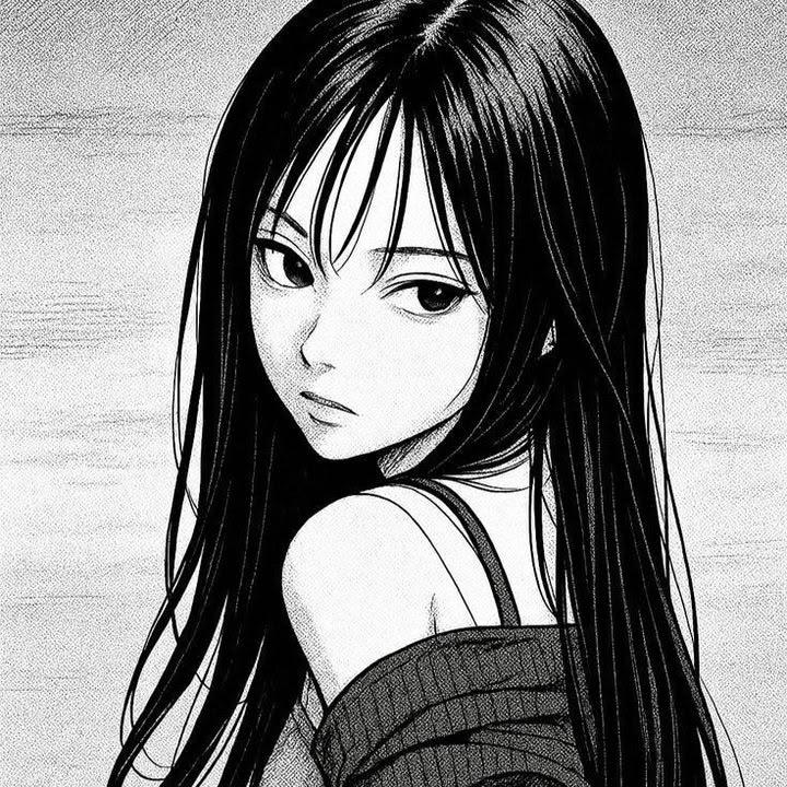 Black and White Anime Girl DP for Instagram